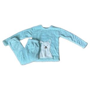 Cozy Critters Fuzzy Plush Wolf Pajama Set